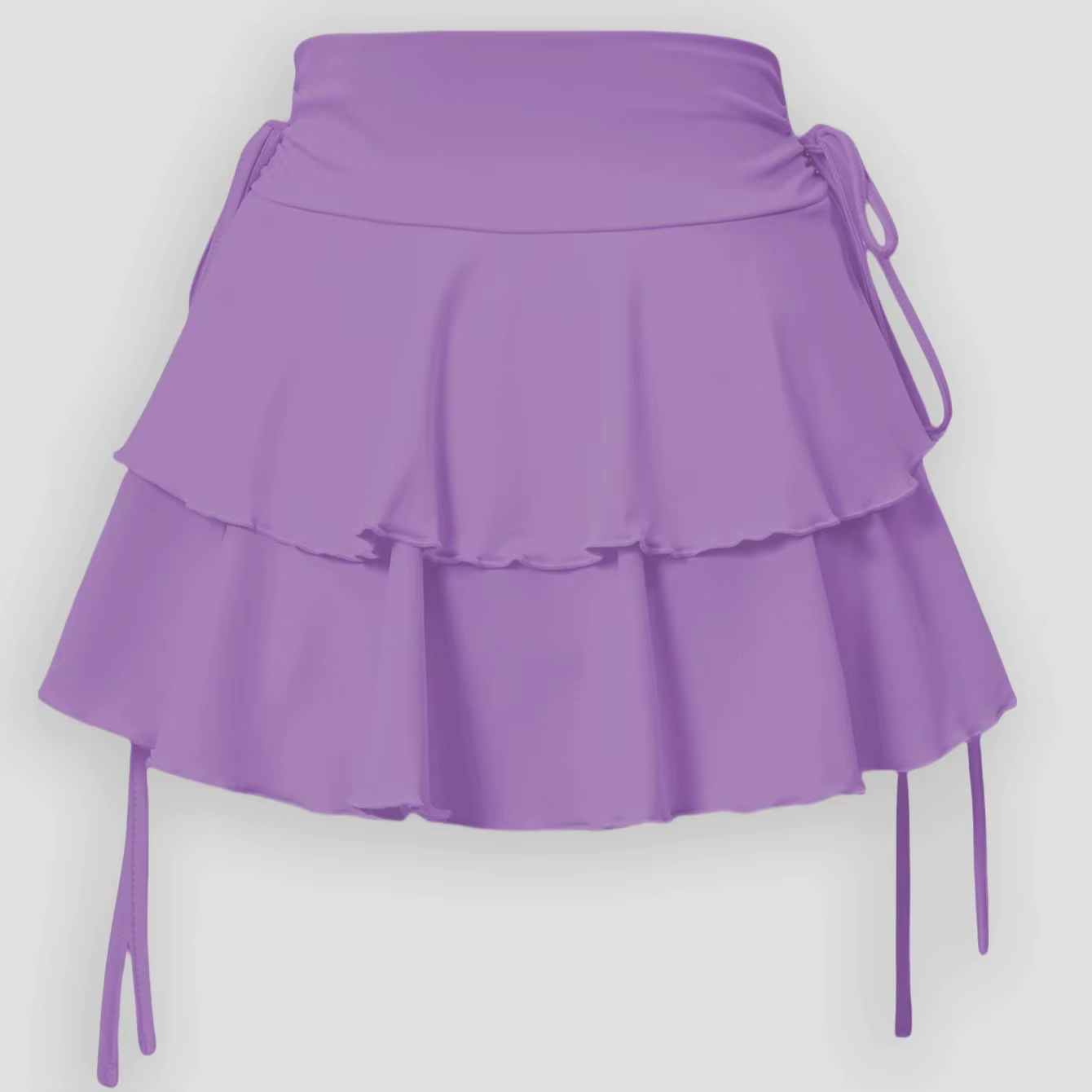 Jupe trapèze ultra courte pour femme, bord à volants, fausse proximité, WString, polyvalent, élégant