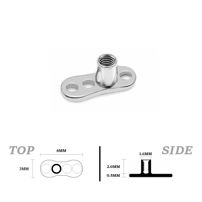 Piercing Microdermique Titane Dermal Crystal Tops 1.2 mm 16G 3 4 5 7mm Pour 14G 1.6 mm Micro Skin Di