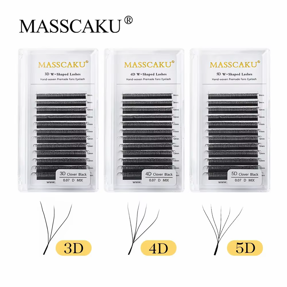 MASSCAKU 12 lignes Premium vison 3D 4D 5D 6D faux cils pré-fabriqués en forme de W fournitures d'ext