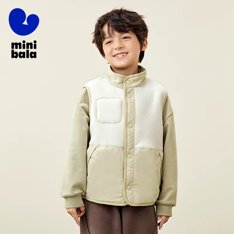 Mini gilets en fourrure Bala pour garçons et filles, gilets chauds épaissis, gilets portables double