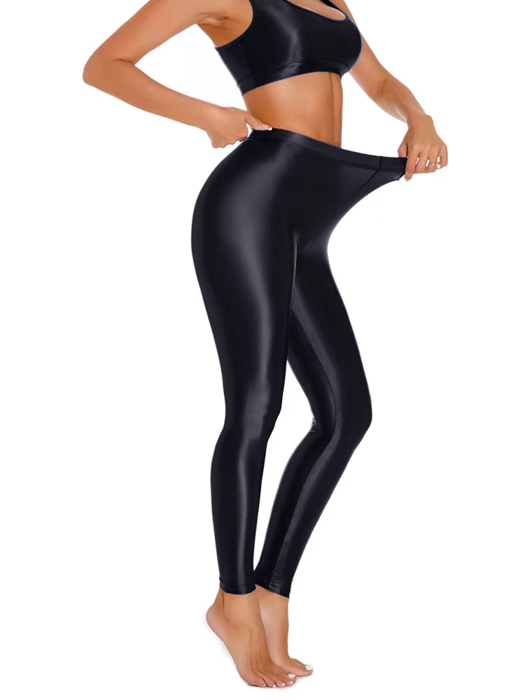 Pantalon crayon brillant Sexy, élastique, brillant, serré, lisse, transparent, collant de danse, jus