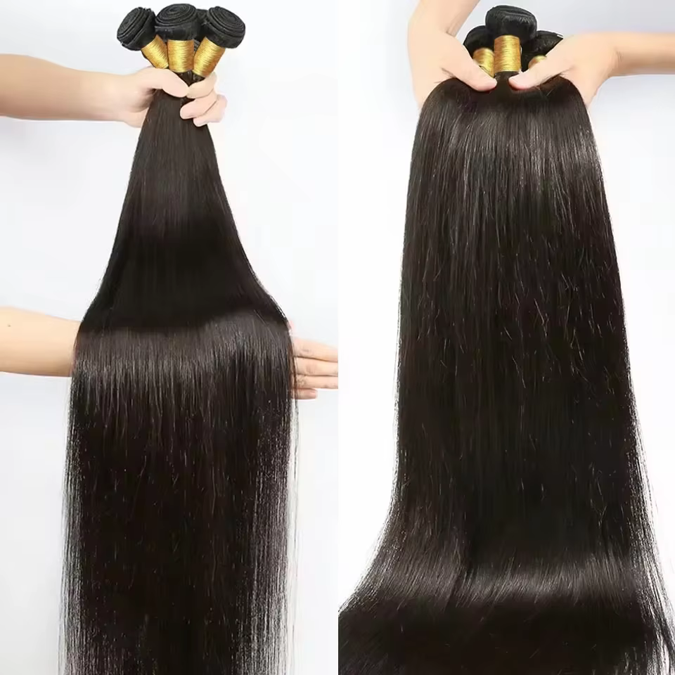 Extensions de cheveux naturels indiens vierges, lisses comme des baguettes, 26, 28, 30 pouces, 3 ou 