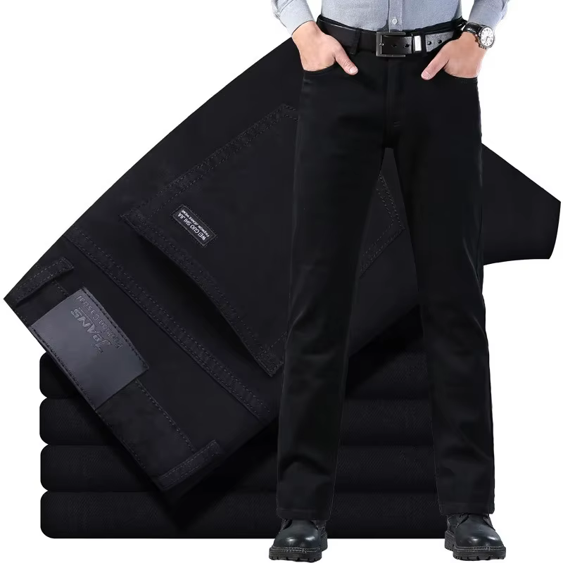 Hommes classique avancé marque de mode Jean Homme Homme doux Stretch noir Biker Masculino Denim pant