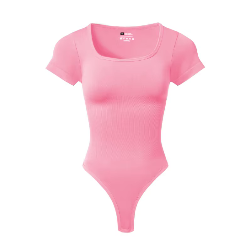 Combinaison de Yoga grande taille pour femmes, T-shirt sans couture à col carré, haute élasticité, e