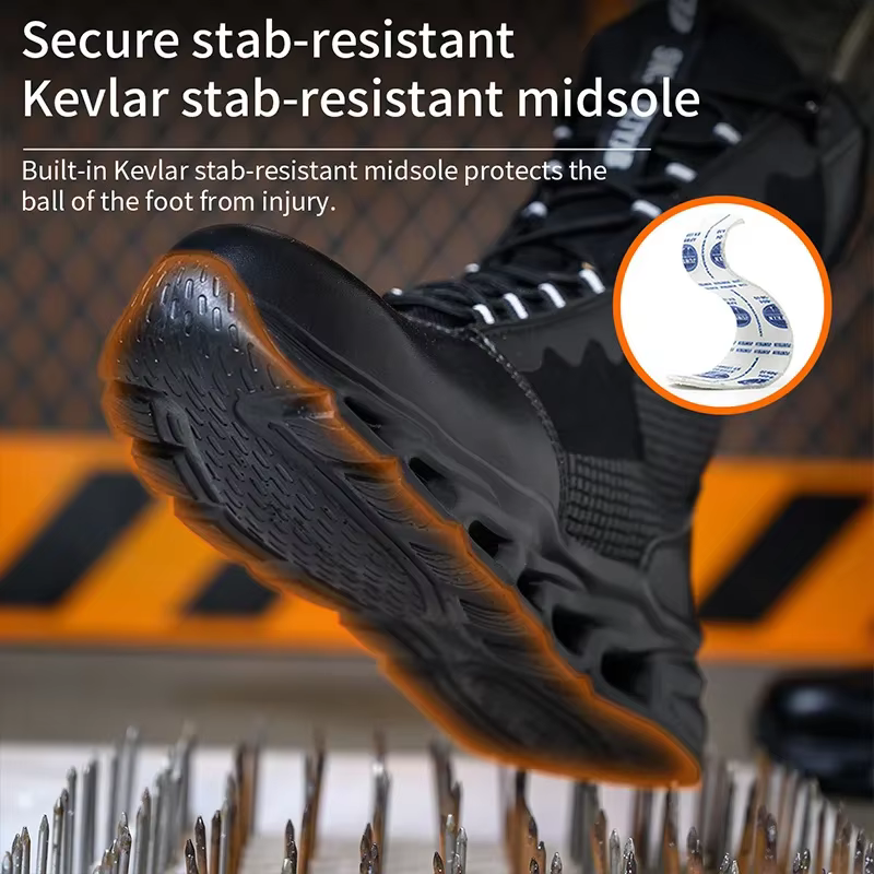 Bottes de sécurité pour hommes, chaussures de sécurité avec embout en acier, bottes militaires de tr
