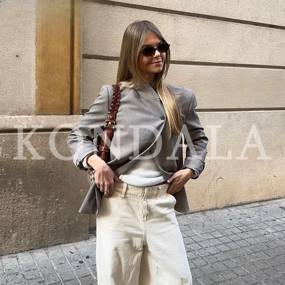 KONDALA 2026 Printemps-Été – Blazers Élégants et Décontractés pour Femmes, Col Semi-Montant, Chic et