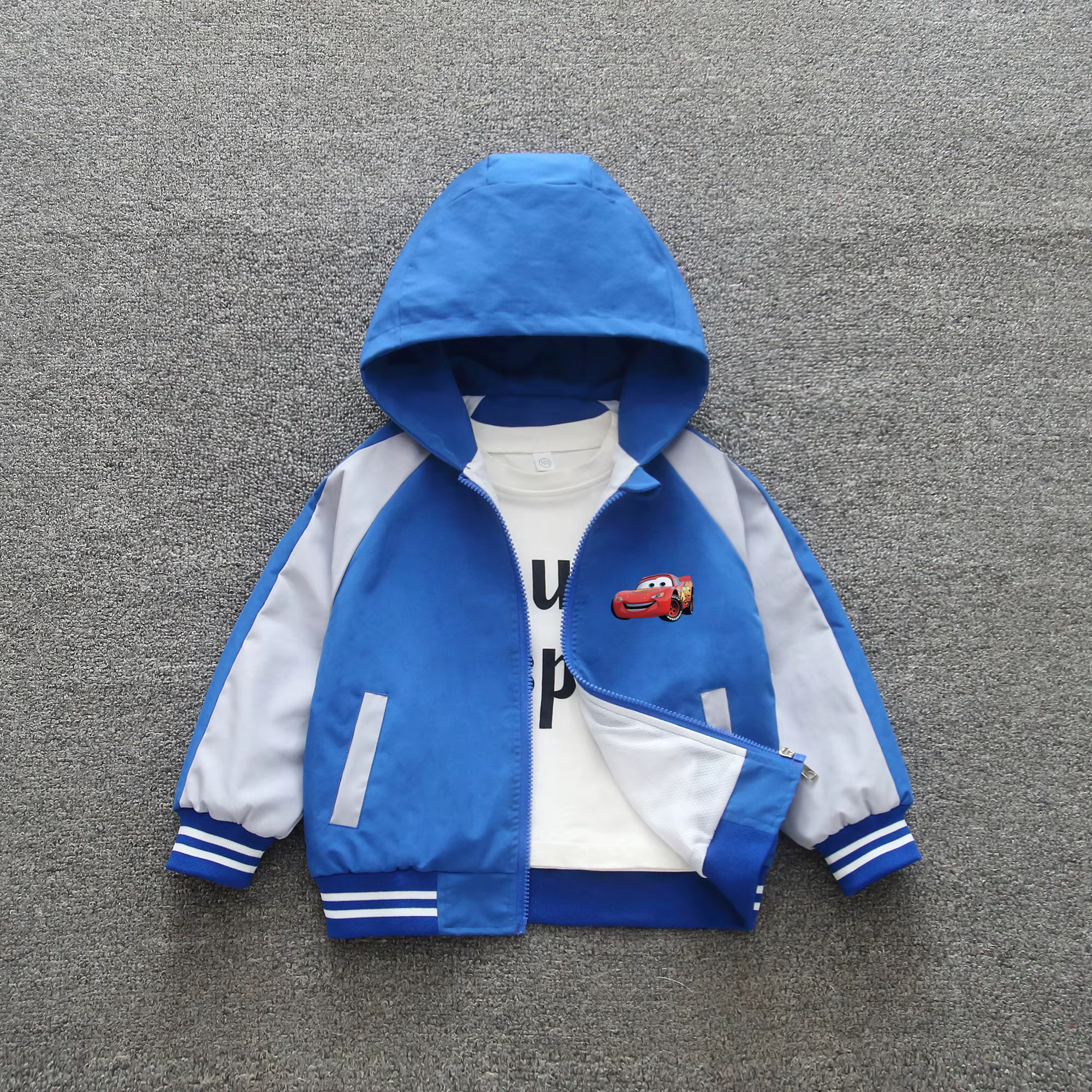 Vêtements pour bébés Cars Lightning McQueen, collection printemps 2026, veste à capuche pour tout-pe