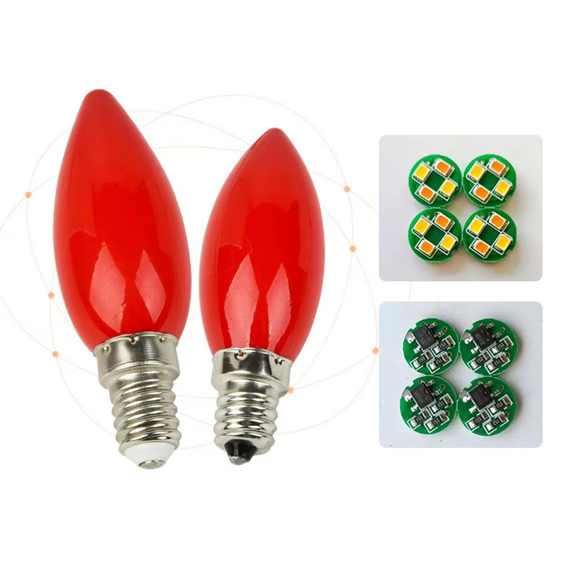 Ampoule d'autel LED E12/E14, bougie rouge, lampe de bouddha, Temple, lampe décorative, perle de boud