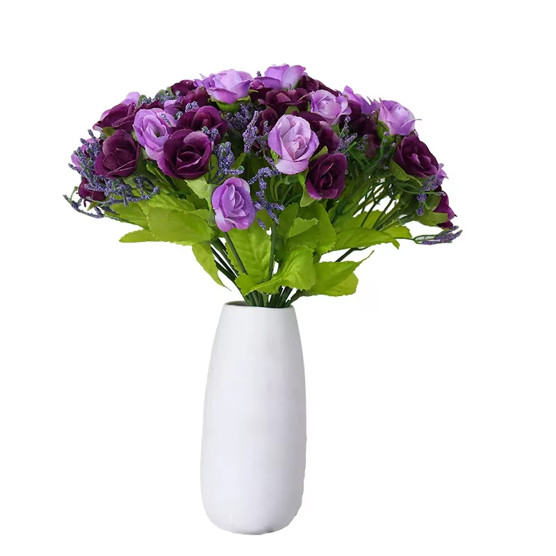 Bouquet de roses simulées, décoration de maison, petite Rose camélia, décoration de mariage, fleurs 