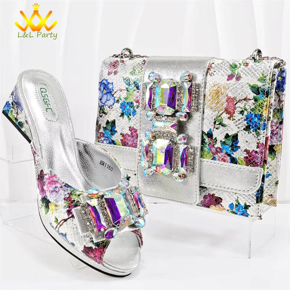 Ensemble de Chaussures et Sacs Italiens en Papier Vert, Pantoufles de Haute Qualité, Design Spécial,