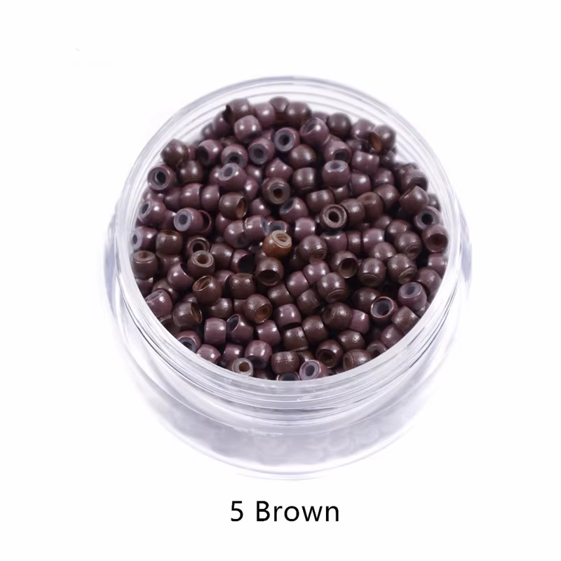500 pièces perles d'anneau en cuivre 3.0mm nano perles d'anneau doublées de silicone micro pour exte