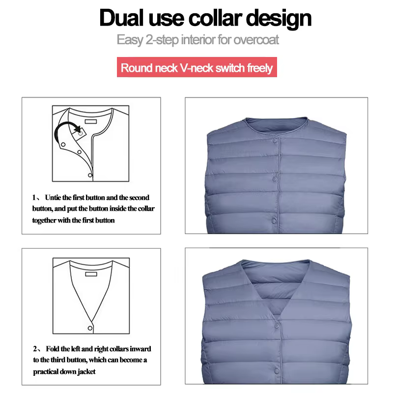 Veste en duvet de canard blanc 90% pour femme, gilet Ultra léger, doublure chaude, sans manches, nou