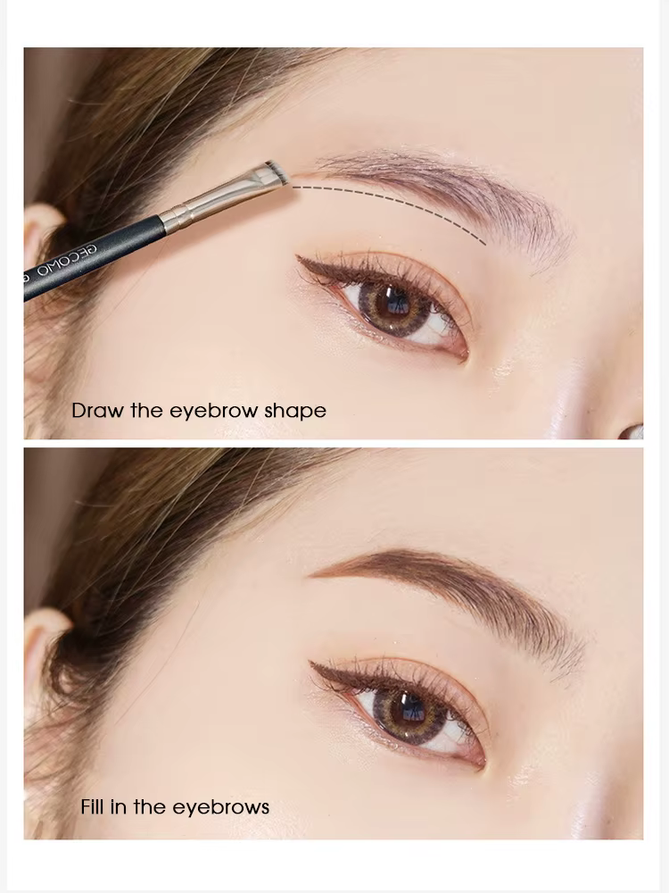Brosse à Eyeliner, brosse à sourcils, ne mange pas de poudre, lame facile à tirer, brosse à tête pla