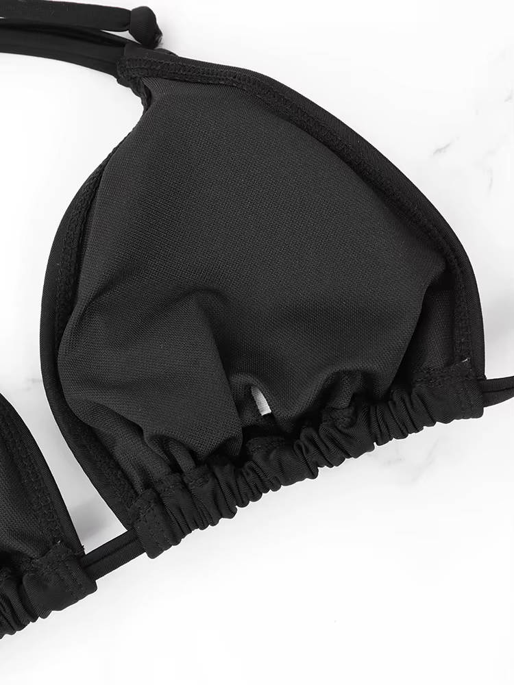 1Pc femmes Sexy haut de bikini soutien-gorge maillot de bain été plage Style couleur unie col suspen