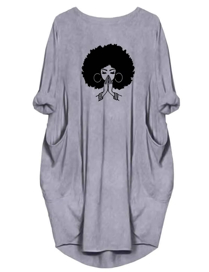 Robes décontractées amples à manches courtes et col rond pour femmes, grande taille