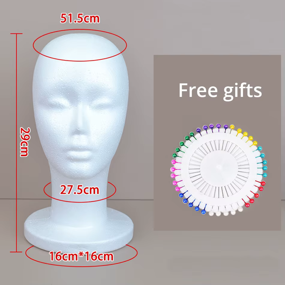 Tête de Mannequin femme, chapeau en mousse de polystyrène, présentoir de lunettes, présentoir de per
