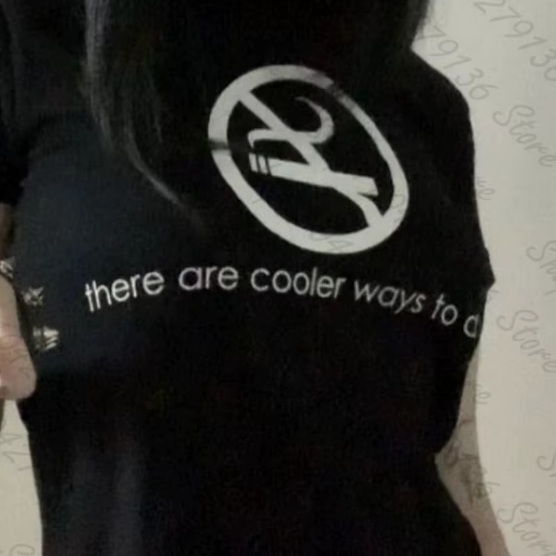 T-shirt Gothique Y2K à Imprimé Lettres Vintage pour Femme, Style Grunge, Esthétique Années 2000, Hau