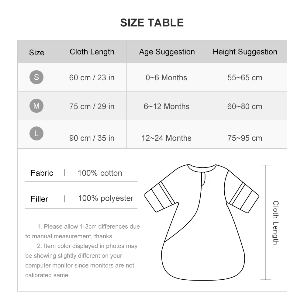 Sac de couchage pour bébé de 0 à 24 mois, avec manches amovibles, couverture anti-coup de pied, sacs