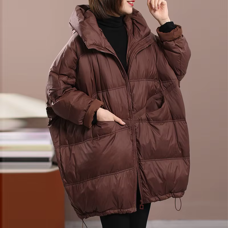 2025 nouveau hiver femmes duvet de canard blanc veste ample à capuche femmes épais chaud manteau déc