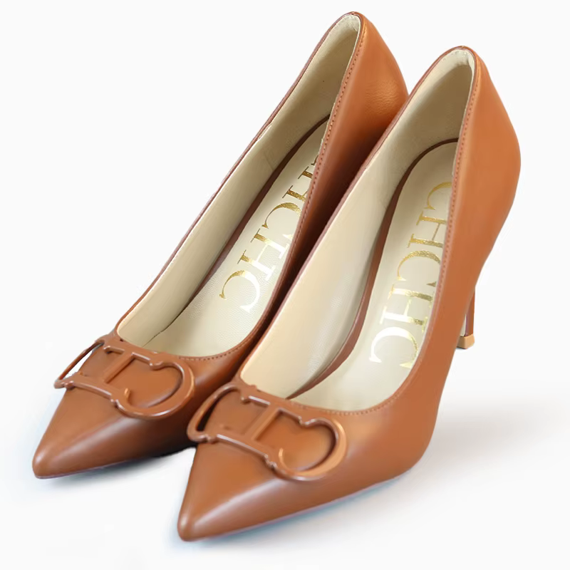 Chaussures de travail polyvalentes à talons hauts pour femmes de la marque CH, couleur unie, bout po
