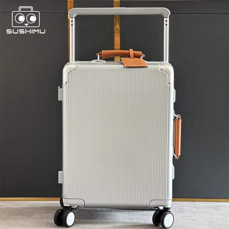 Imu-Valise de voyage à poignée large pour hommes et femmes, bagage à main, cadre en aluminium PC, va