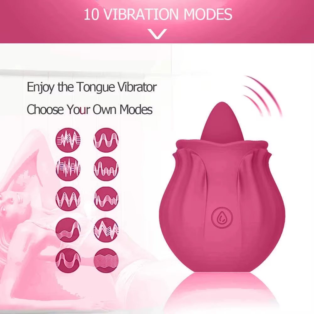 Vibromasseur de point G pour femme, jouet rouge rose, langue léchant, stimulateur de clitoris, Chev,