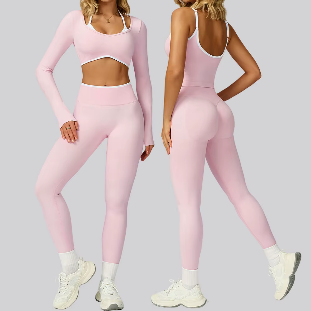 Ensemble de sport sans couture pour femmes, vêtements de Fitness, blocage de couleur, ensembles de Y