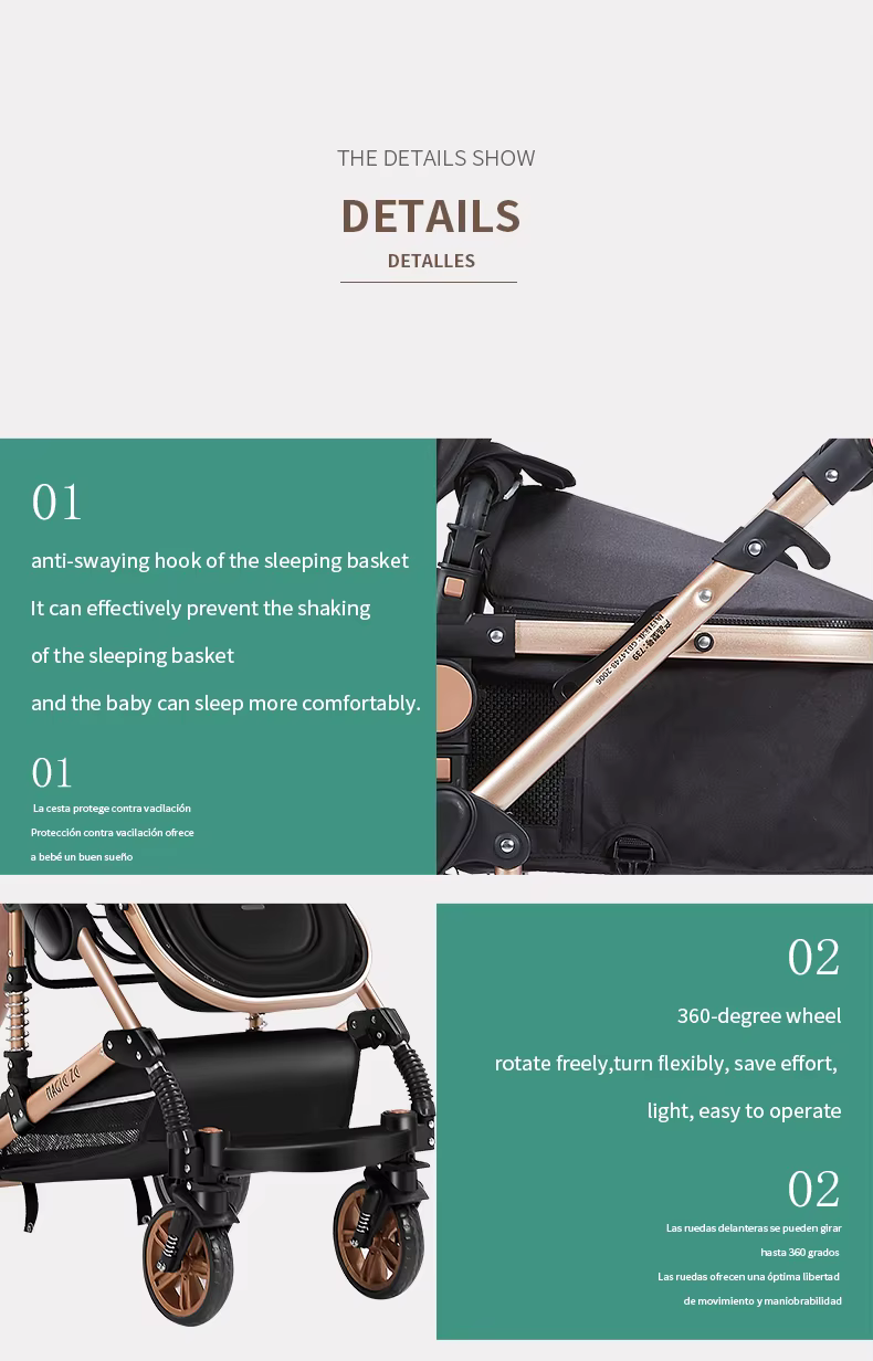 Poussette bébé 3 en 1 pour nouveau-nés, voiture pour bébé, landau Portable, chariot léger avec fonct
