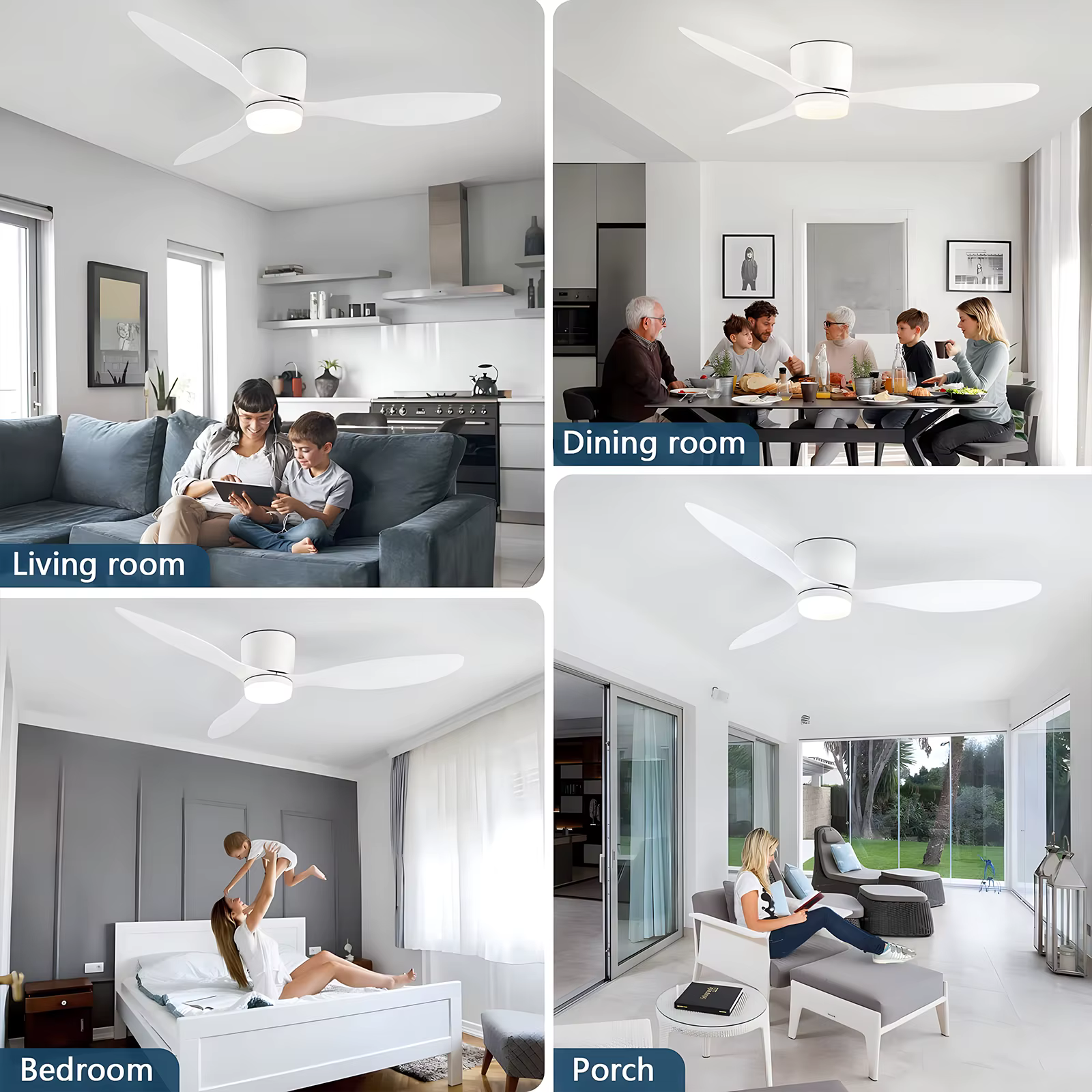 IRALAN ventilateur de plafond moderne ventilateur d'étanchéité appartement chambre salon intérieur c