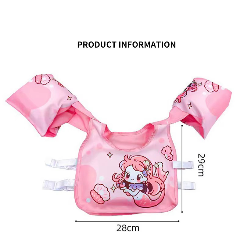 Bébé flotteur dessin animé bras manches maillot de bain mousse sécurité réglable gilet de sauvetage 