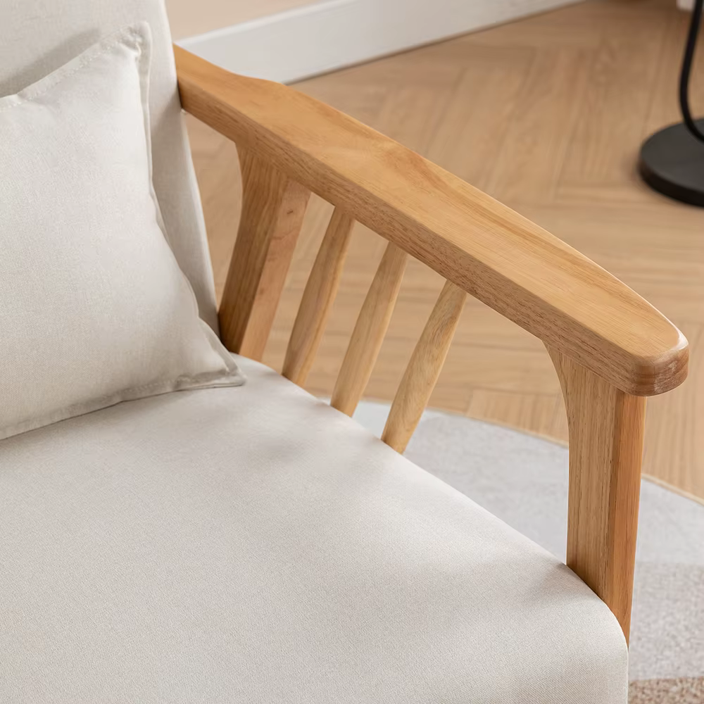SEYNAR-Chaise d'Accent Moderne du Milieu du Siècle, Fauteuil à Cadre en Bois Solide Téléchargé Boumu