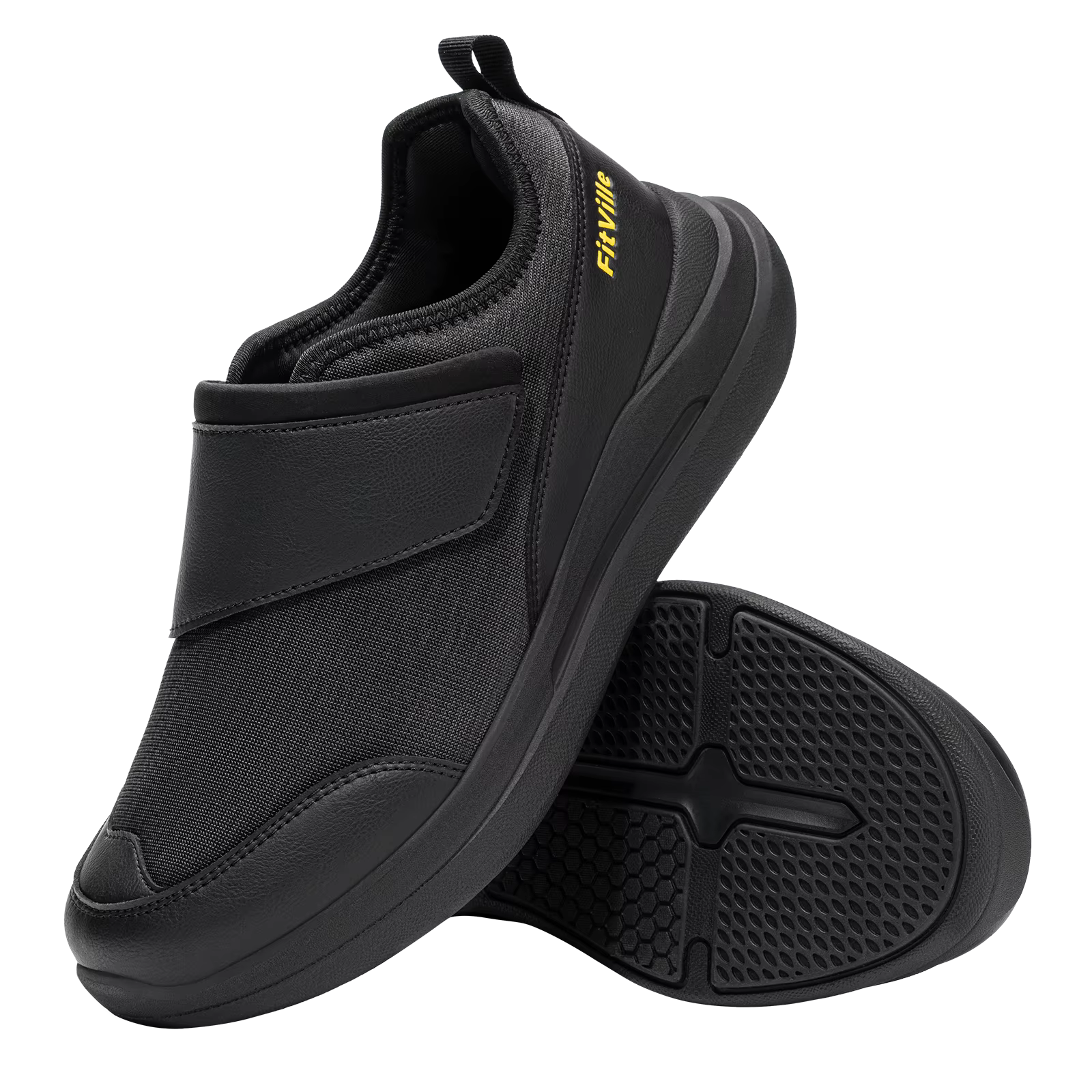 Fitville – chaussures pour diabétiques pour hommes, chaussures de marche larges, antidérapantes, fac