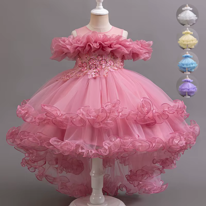 Robe de Princesse à Paillettes pour Fille, Tenue de Mariage, de Noël, de ixd'Anniversaire, Douce et