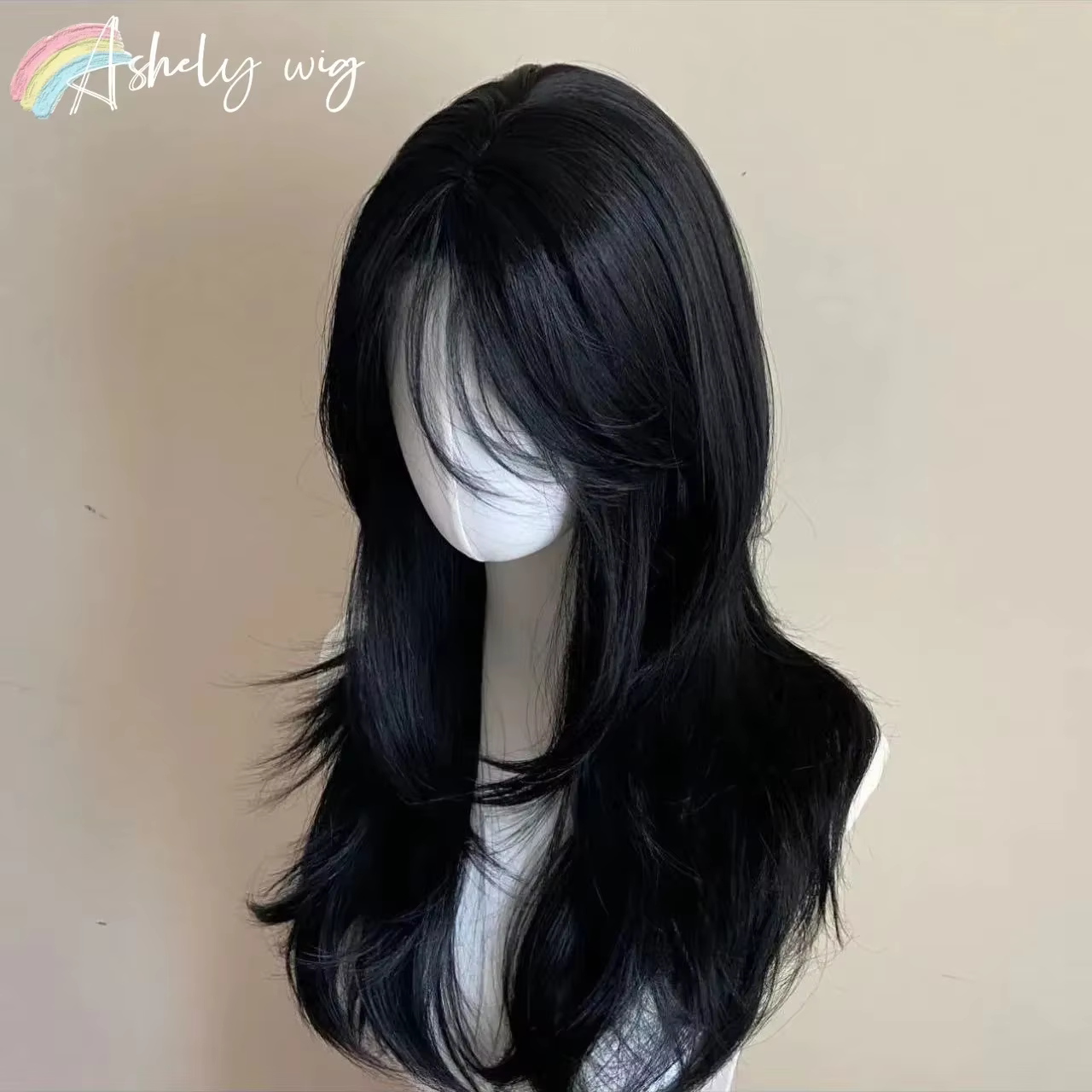 Ashely perruque noire femme bandeau corps ondulé Rose cheveux Net modèles en frange française haute
