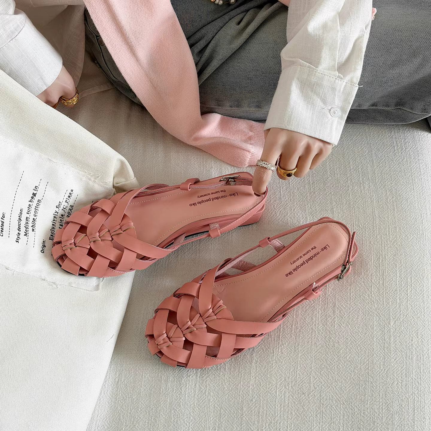 Sandales d'été en cuir véritable et daim de vache pour femmes, bout rond, talons compensés tressés, 