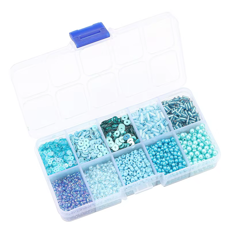 Boîte à paillettes de perles de verre en cristal tchèque, kit de fabrication de bijoux, bricolage, s