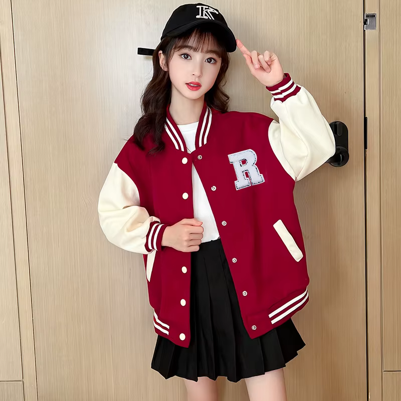 Vestes de Baseball pour adolescentes de 5 à 14 ans, vêtements d'extérieur pour enfants, manteau de s