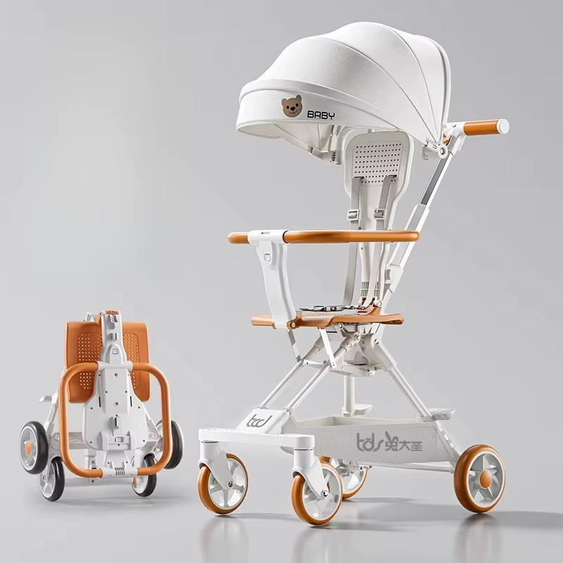 Poussette bébé enfant, légère et pliable, bébé peut s'asseoir ou s'allonger, pliable à un bouton, po