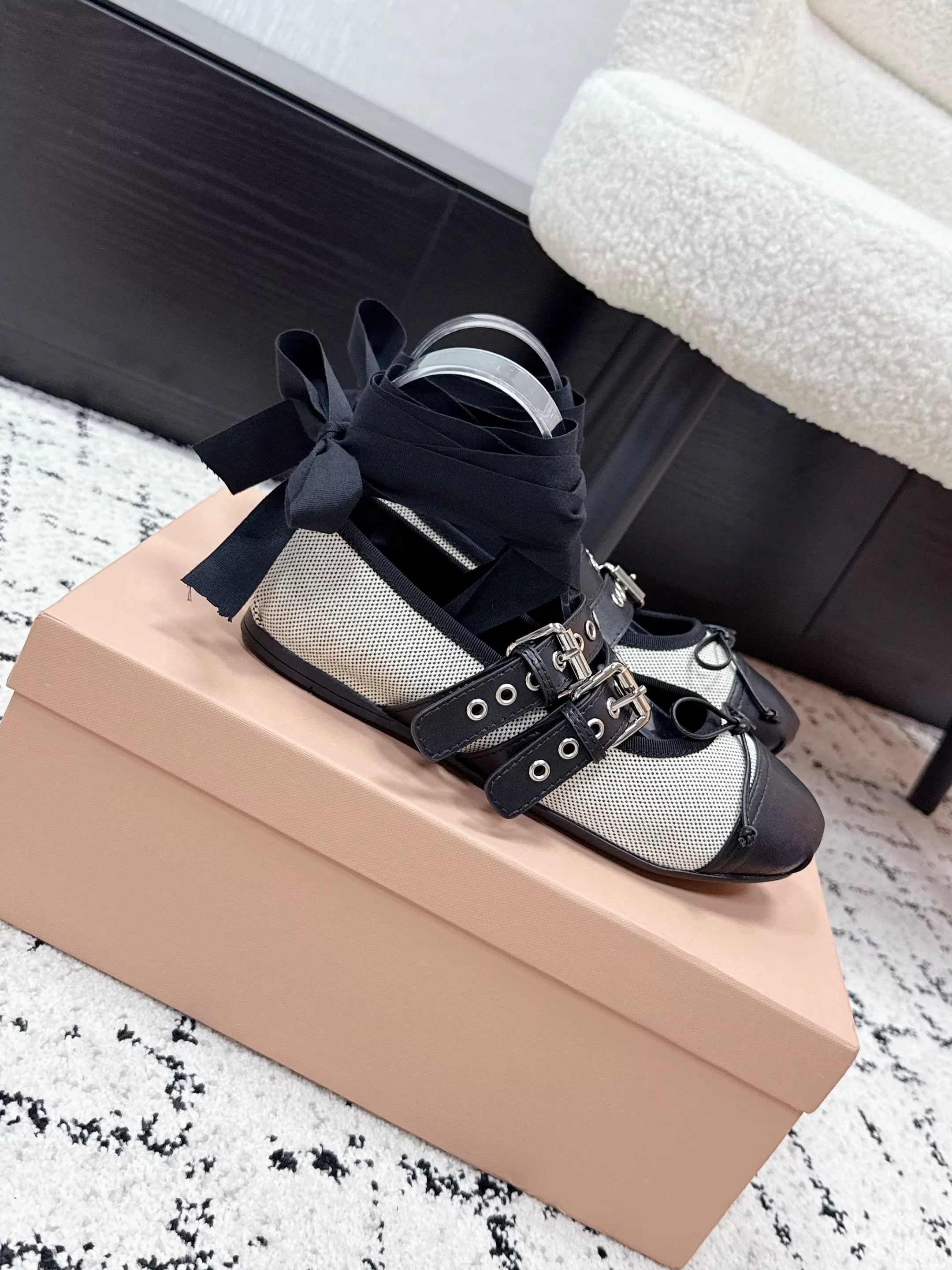 Ballerines de créateur pour femmes en cuir d'agneau, bout rond, style Mary Jane, meilleure qualité,
