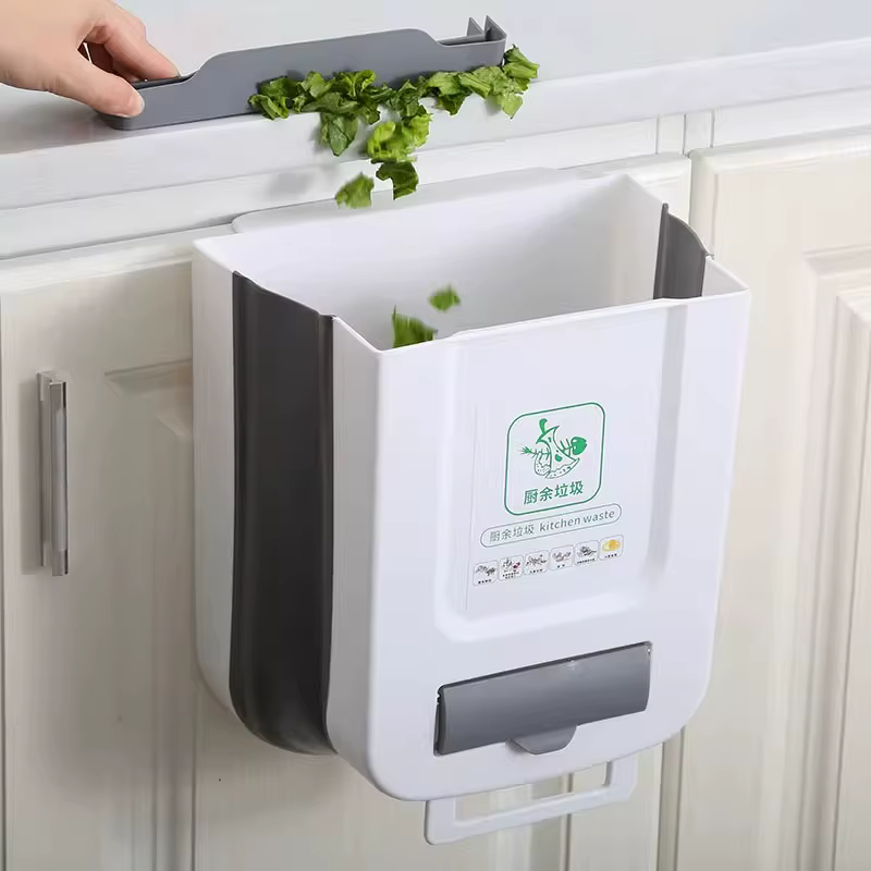 Poubelle pliante de cuisine, poubelle murale, armoire de cuisine, poubelle montée sur porte, poubell