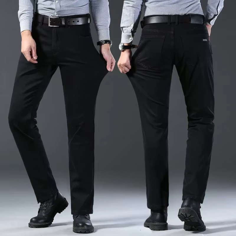 Hommes classique avancé marque de mode Jean Homme Homme doux Stretch noir Biker Masculino Denim pant
