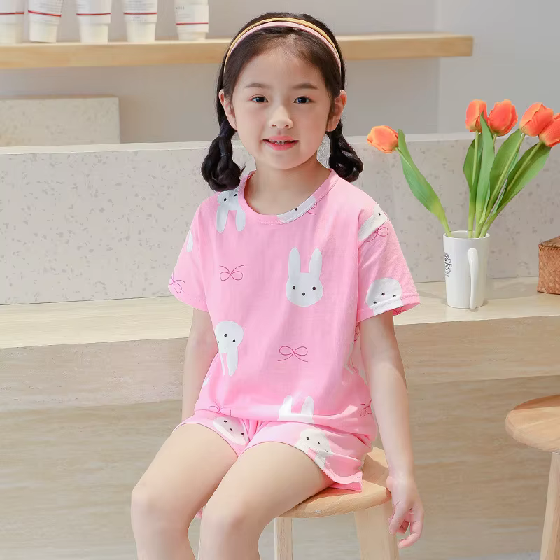 Pyjama en coton à manches longues pour adolescents, ensembles de vêtements pour enfants, vêtements d