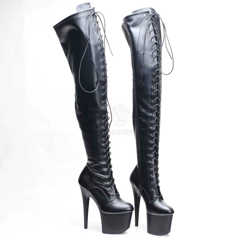 Bottes cuissardes à talon aiguille de 7 pouces avec plateforme, pour la danse exotique et la pole da