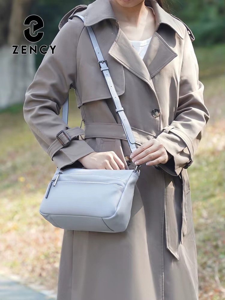 Zency – petit sac à main simple pour femmes, en cuir véritable, grande capacité, sac à bandoulière d