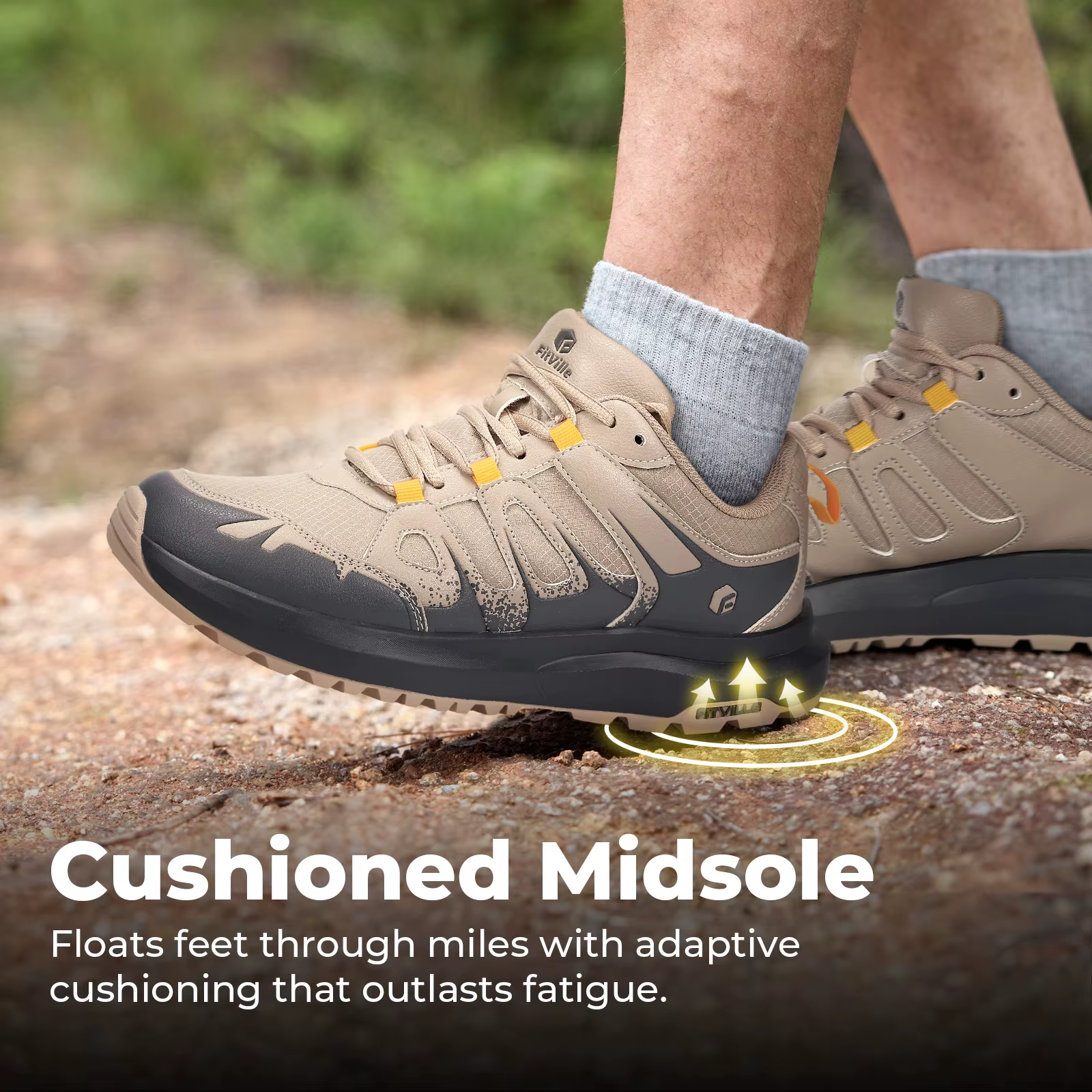 Chaussures de randonnée Fittington imperméables pour hommes, baskets larges, amortissantes, pour la 