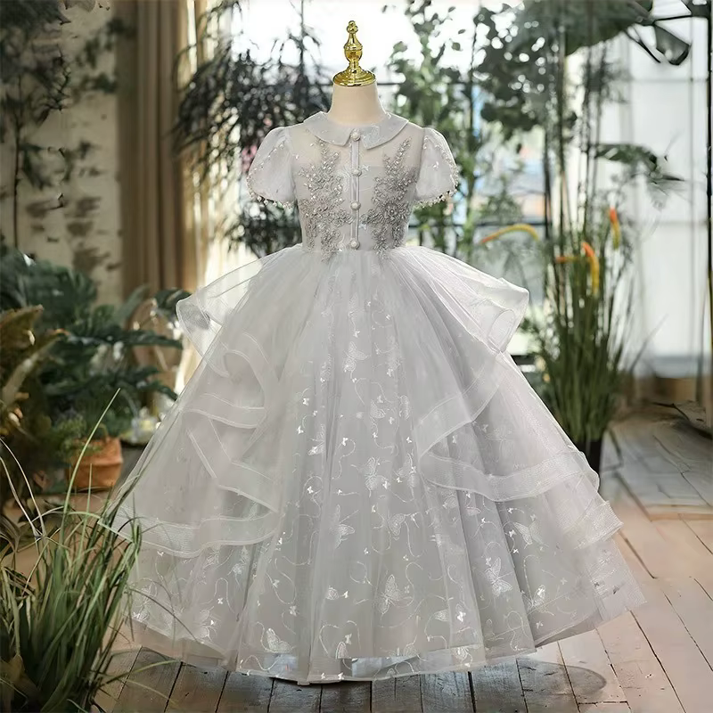 Robe de princesse pour filles, idéale pour anniversaire d'enfants, spectacle de piano, soirée, ou co