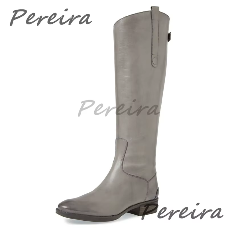 Bottes de chevalier en cuir véritable faites à la main pour hommes, bottes longues à bout pointu et 