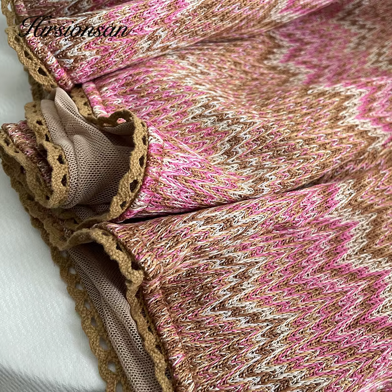 Hirsionsan-Short de plage chic à taille haute pour femme, vêtement d'été coloré, rayé, doux, décontr