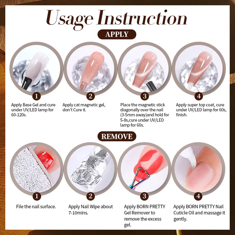 BORN PRETTY 10ml marron violet noir rouge chat vernis Gel magnétique manucure tremper Gel UV vernis