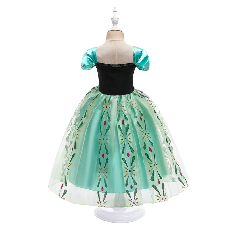 Robe Prinçesse Fille Anna Pour Enfants, Costume de Cosplay Pour Filles, Vêtements D'été Pour Hallowe